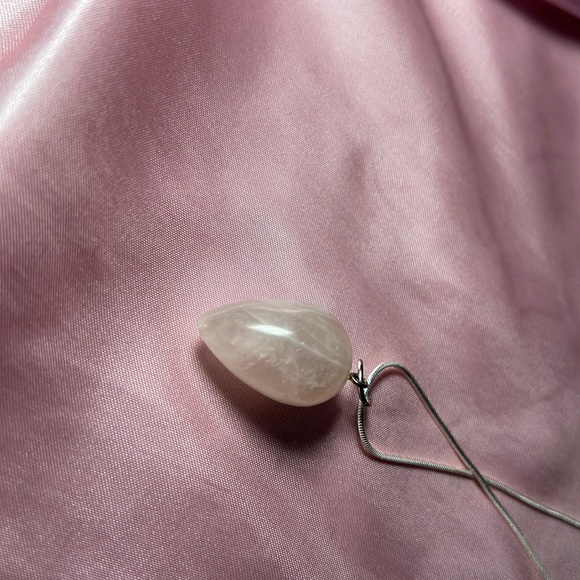 Rose Quartz Drop Necklace - Picture 6 of 9